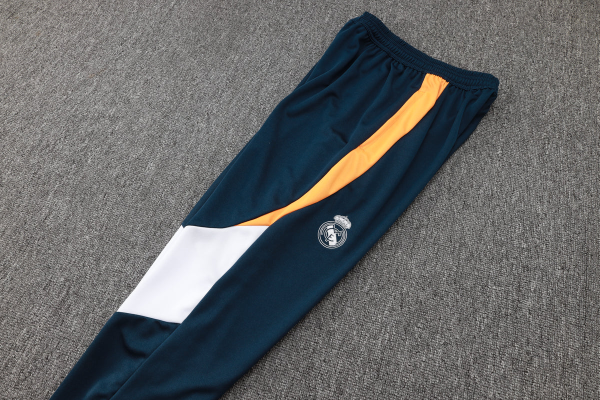 2024-25 Real Madrid White-Yellow Training Suit Kit Long zipper