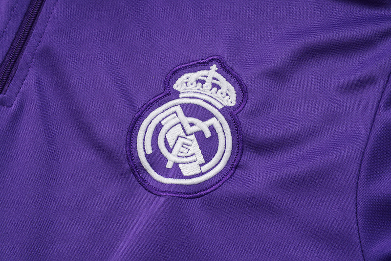 2025-26 Real Madrid Purple Adult long pull training suit