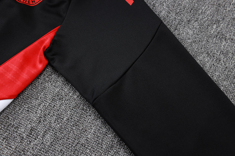 2025-26 Bayern Munich Black-Red-White Adult long pull training suit