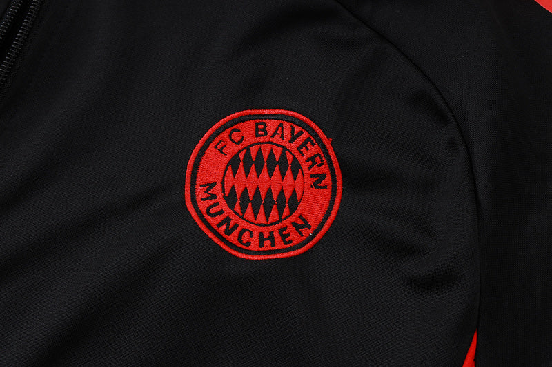 2025-26 Bayern Munich Black-Red-White Adult long pull training suit
