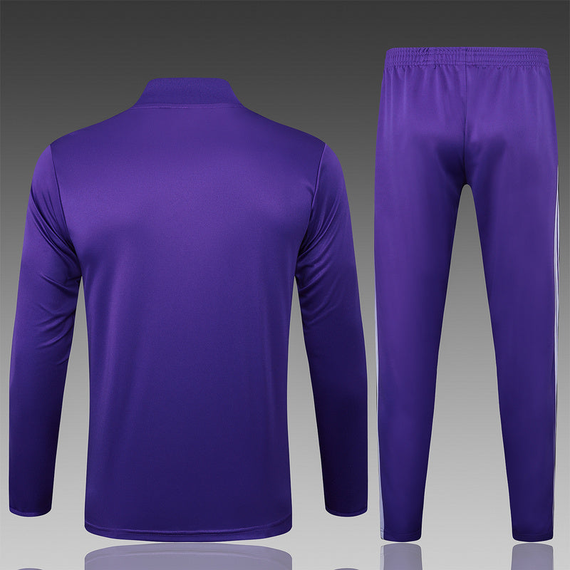2025-26 Real Madrid Purple Adult long pull training suit