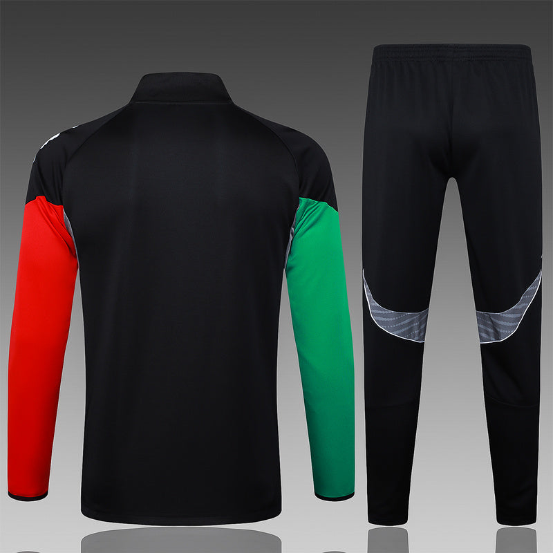 2025-26 Arsenal Black-Red-Green Adult long pull training suit