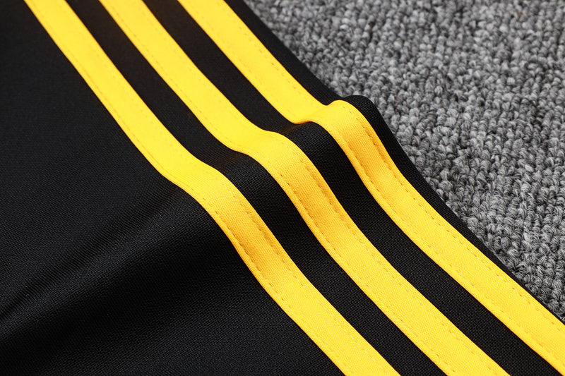 2025-26 Real Madrid Black-Yellow Adult long pull training suit