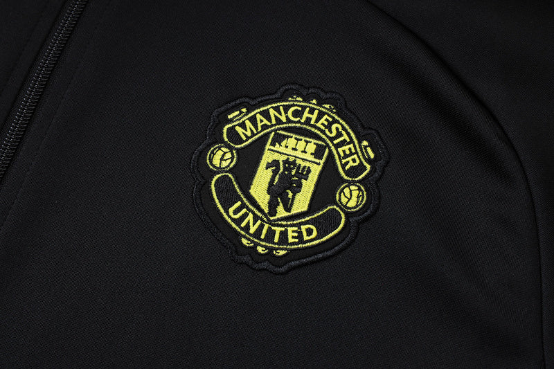 2025-26 Manchester United Black Adult long pull training suit