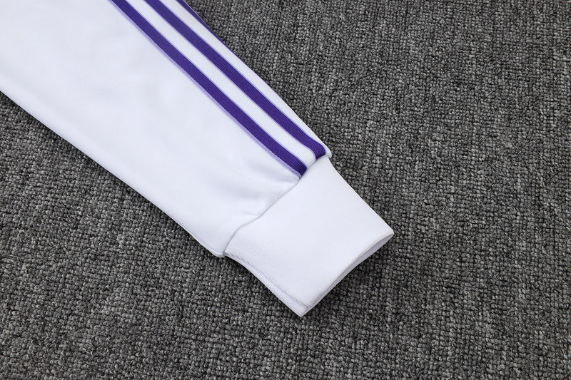 2025-26 Real Madrid White Adult long pull training suit