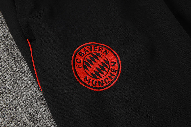 2025-26 Bayern Munich Black-White Adult long pull training suit