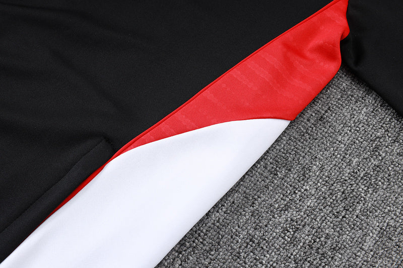 2025-26 Bayern Munich Black-Red-White Adult long pull training suit