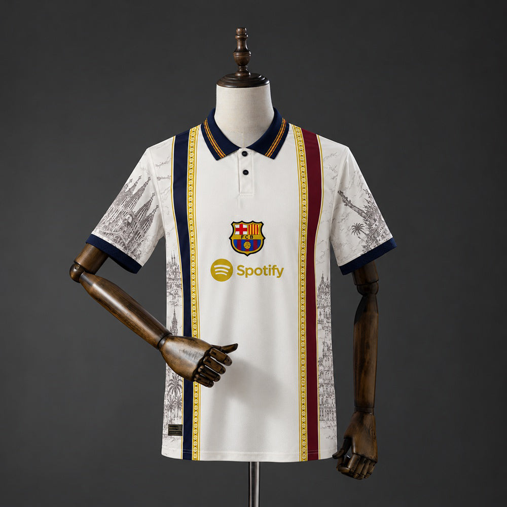 2026-27 Barcelona Off-White Polo Fan Version