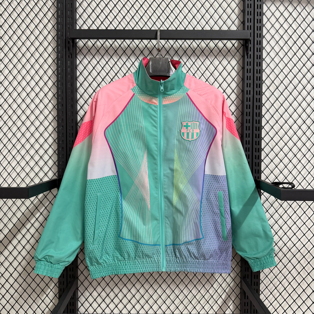 2025-26 Barcelona pink-blue reversible trench coat