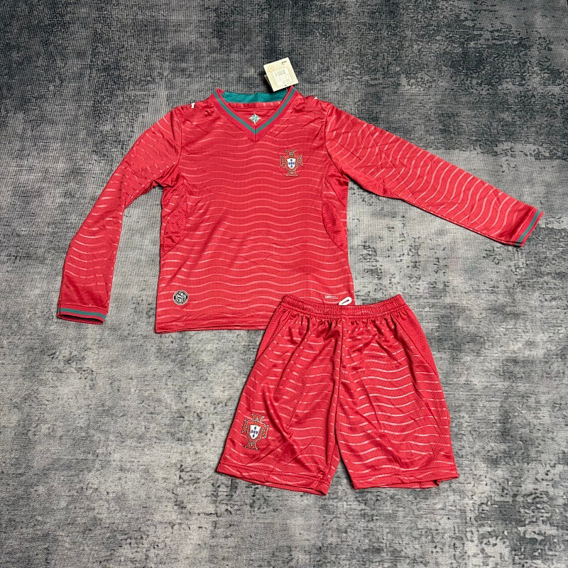 2026-27 Portugal Home Long Sleeved KIDS Size 16-28