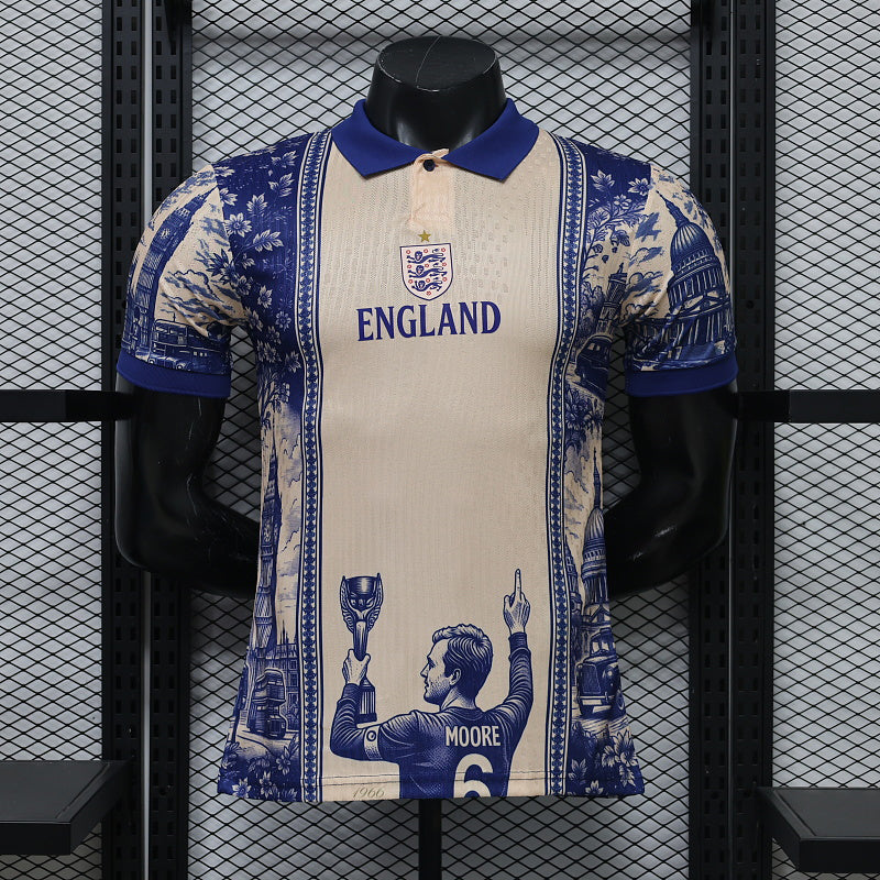 2026-27 England Blue Polo Player Version Football Jersey