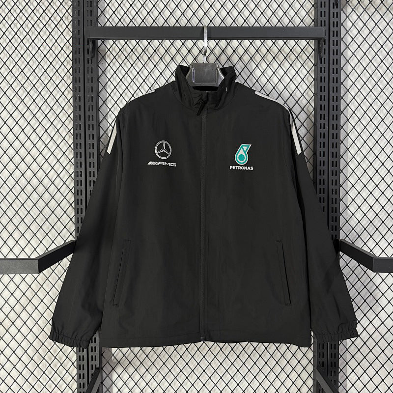 Traje de carreras cortavientos Mercedes Team Black 2026