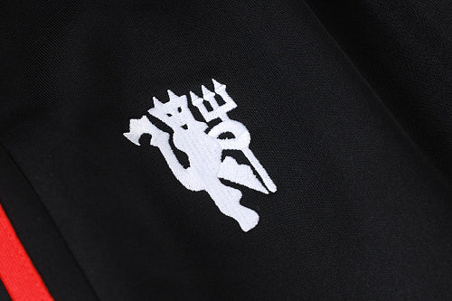 Manchester United Trainingsanzug 2026-27 mit langem Reißverschluss, schwarz