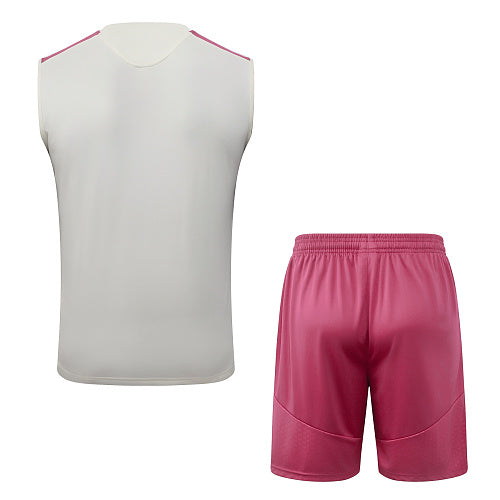 2026-27 Real Madrid Beige - Pink Vest Suit