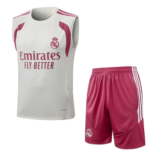 2026-27 Real Madrid Beige - Pink Vest Suit