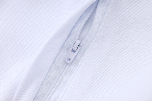 2026-27 Real Madrid White-Blue Long Zippered Training Suit