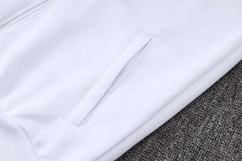 2026-27 Real Madrid White-Blue Long Zippered Training Suit