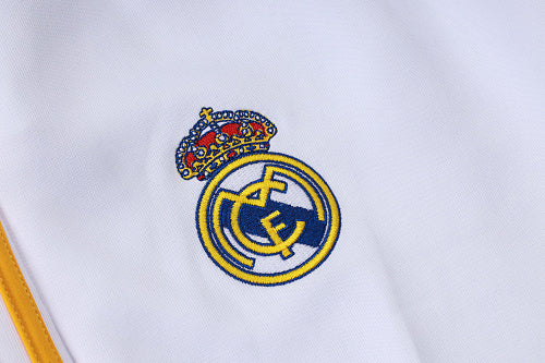 Real Madrid Trainingsanzug 2026-27 mit langem Reißverschluss, Weiß Schwarz Gelb