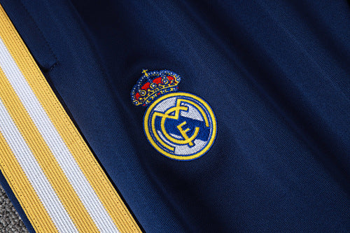 Real Madrid Trainingsanzug mit langem Reißverschluss 2026-27 Dunkelblau-Gelb
