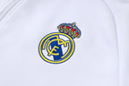 2026-27 Real Madrid White-Blue Long Zippered Training Suit