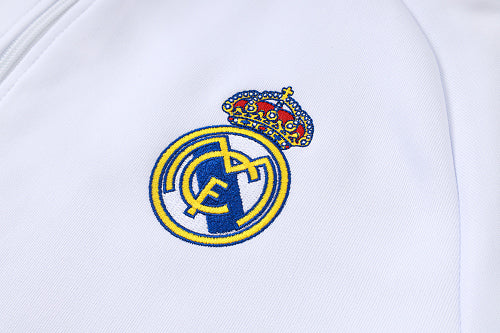 2026-27 Real Madrid White-Blue Long Zippered Training Suit