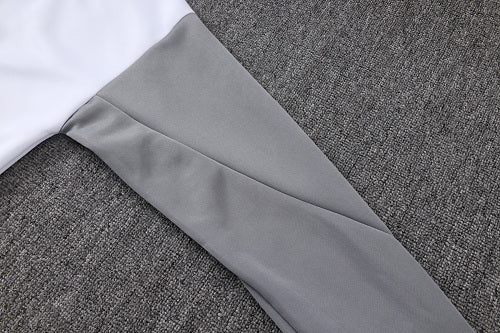 2026-27 Paris White-Grey Long Zippered Training Suit