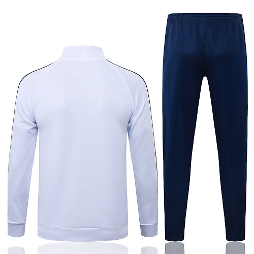 2026-27 Real Madrid White-Blue Long Zippered Training Suit
