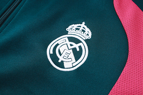 Real Madrid Trainingsanzug mit langem Reißverschluss 2026-27, grün-pink