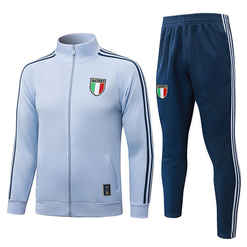 2026-27 Italy Light Blue Long Zippered Training Suit