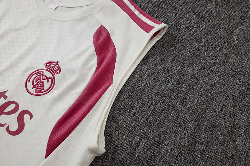 2026-27 Real Madrid Beige - Pink Vest Suit
