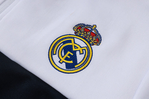Real Madrid Trainingsanzug 2026-27 mit langem Reißverschluss, Weiß Schwarz Gelb