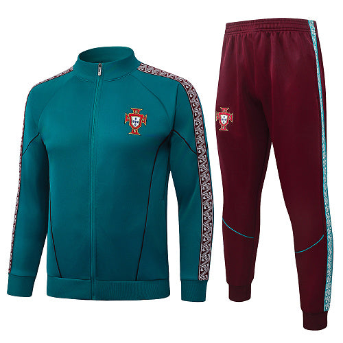 2026-27 Portugal Green Long Zippered Training Suit