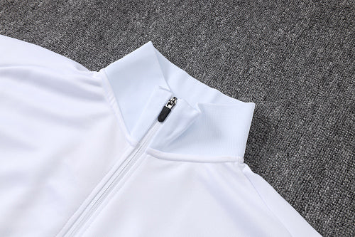 2026-27 Paris White-Grey Long Zippered Training Suit