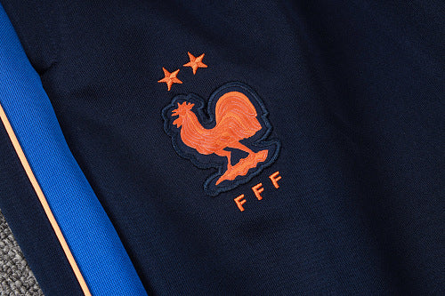 Frankreich 2026-27 blauer Trainingsanzug mit langem Reißverschluss