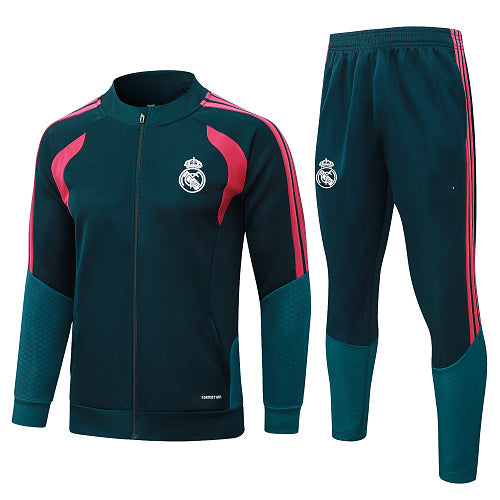 Real Madrid Trainingsanzug mit langem Reißverschluss 2026-27, grün-pink