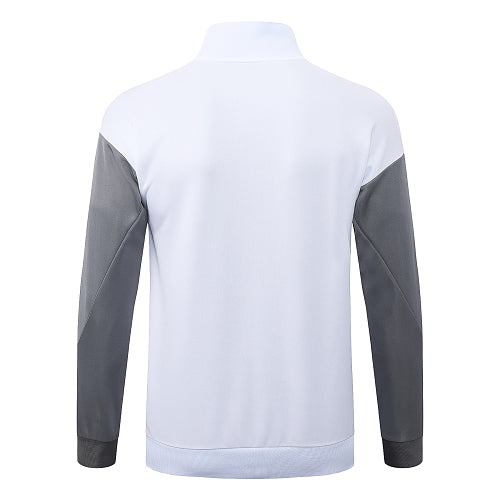 2026-27 Paris White-Grey Long Zippered Training Suit