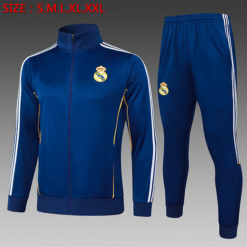 2025-26 Real Madrid Blue Adult long pull training suit