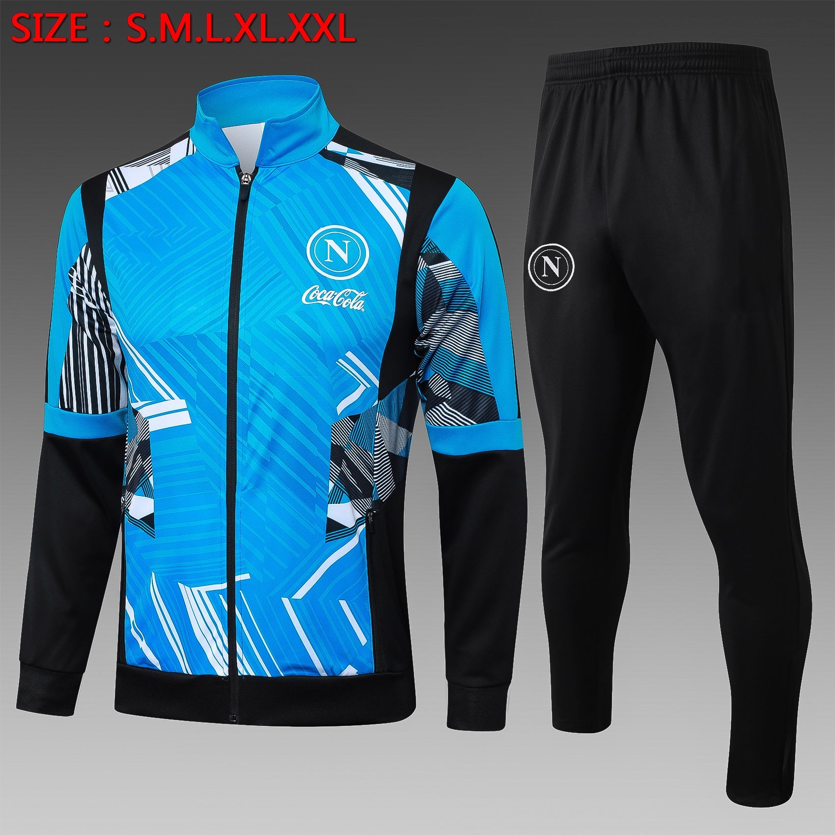 2024-25 Napoli Lake Blue Inkjet Long Pull Training Suit