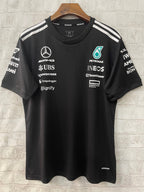 Formel-1-Rennanzug 2025, Mercedes, Schwarz, Rundhalsausschnitt, Größen S-5XL