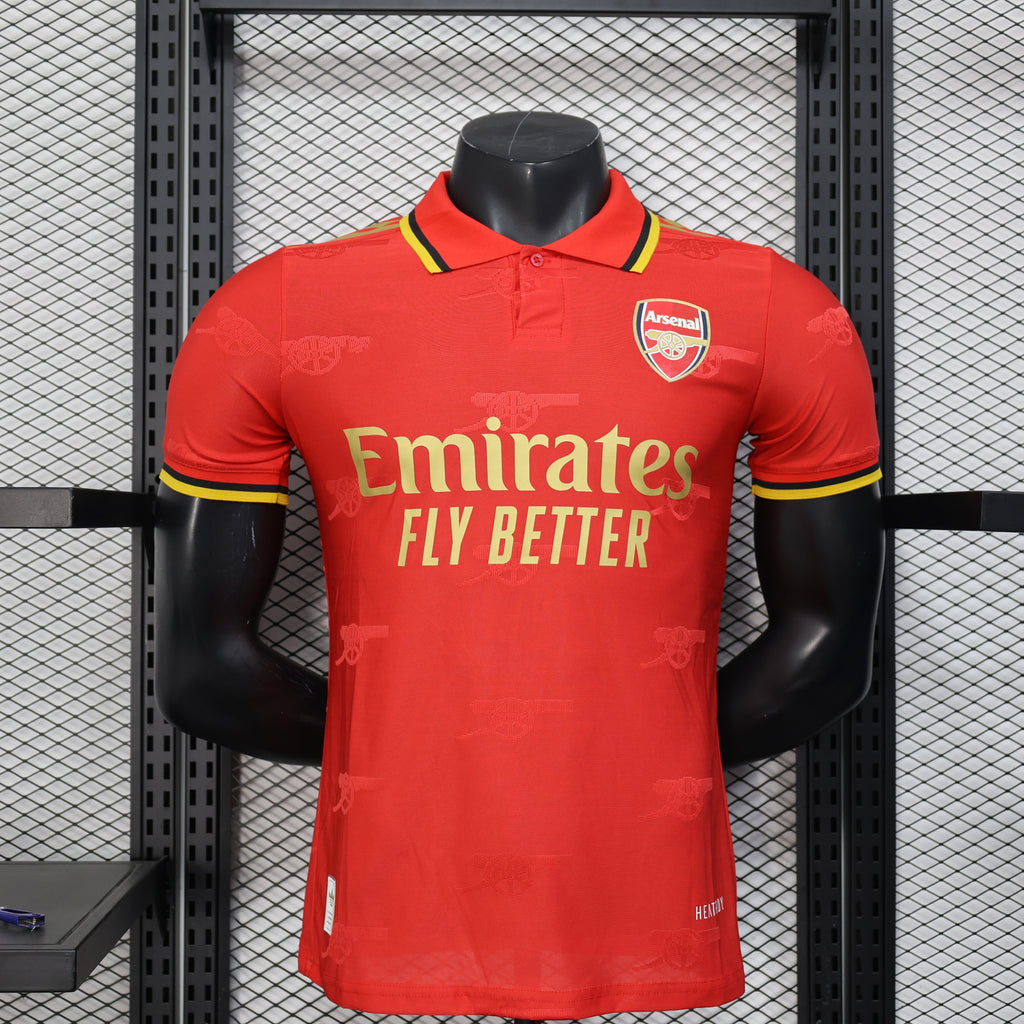 2025-26 Arsenal Special Red Polo Player Size