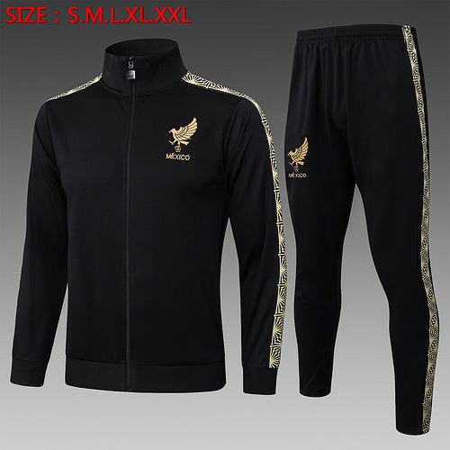 2025-26 M¨¦xico Black Adult long pull training suit