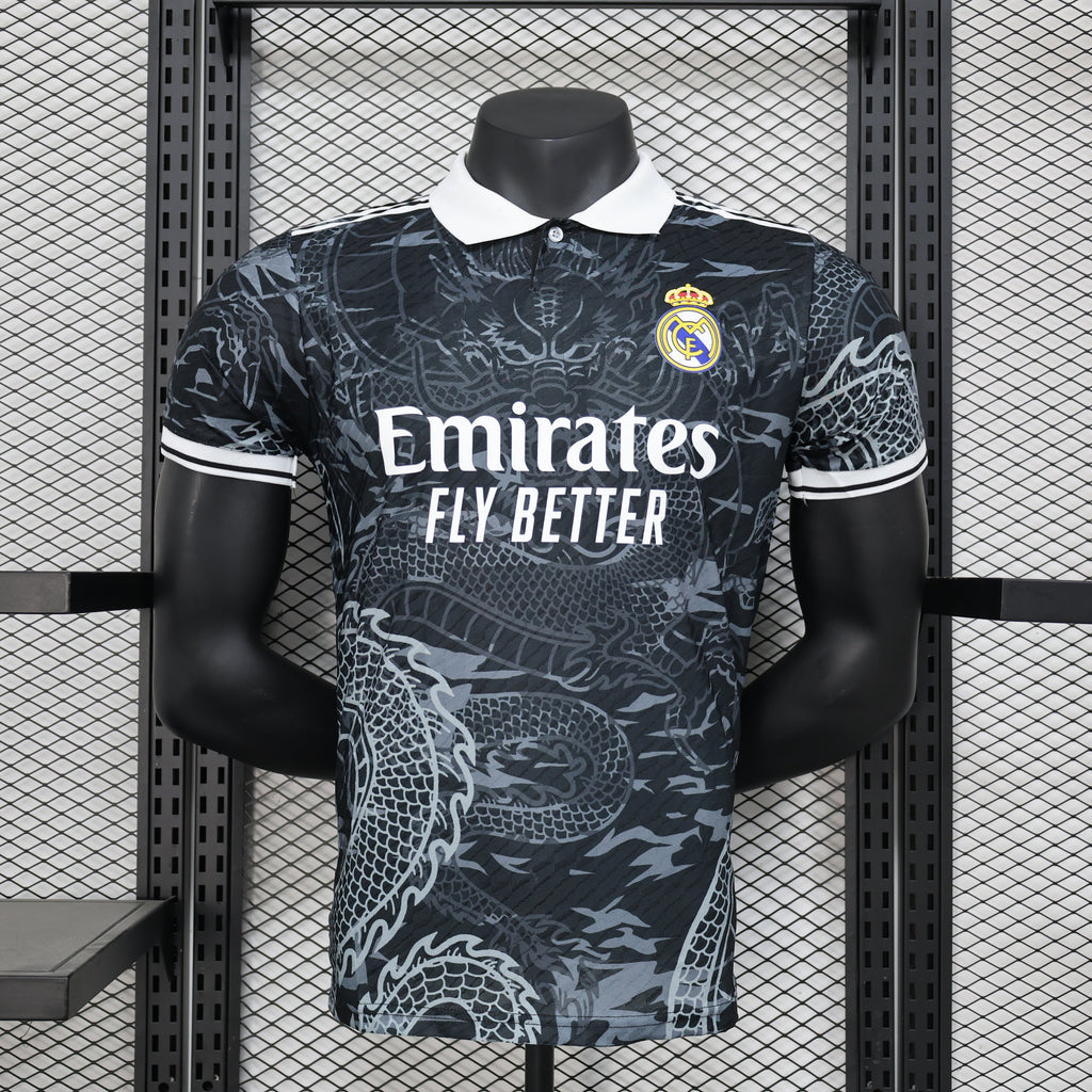 2025-26 Real Madrid Special Polo Black Dragon Player