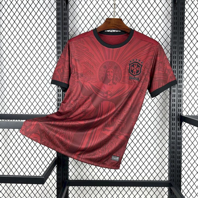 Versión especial para aficionados de la camiseta roja de Brasil 2025-26