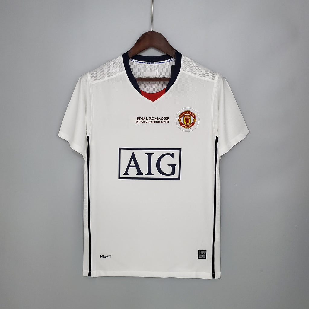 2008-09 Manchester United Champions League away white Retro