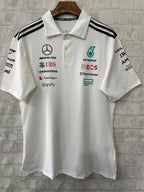 Traje de carreras de Fórmula 1 2025 Mercedes Polo blanco S-5XL
