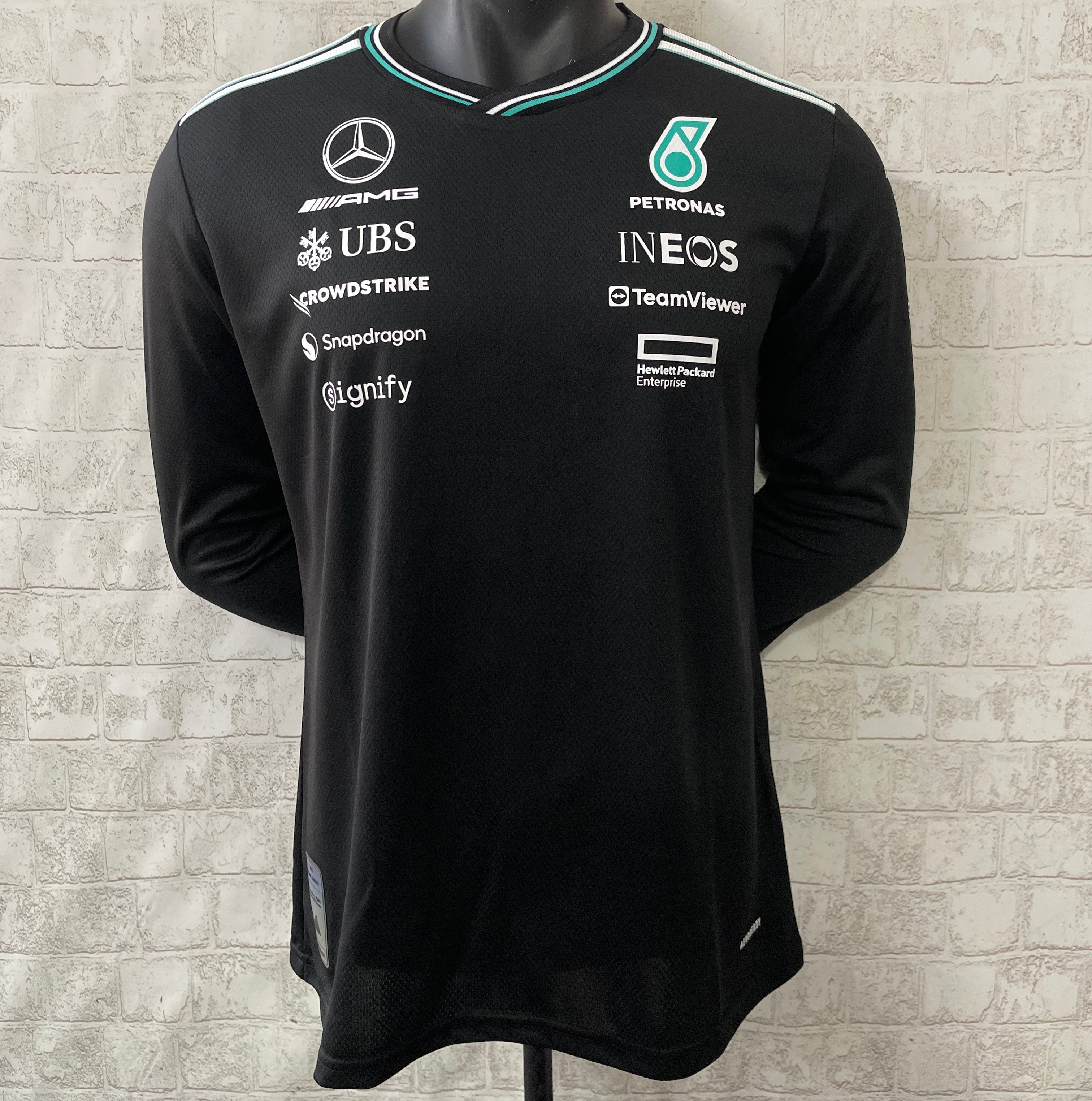 Traje de carreras de Fórmula 1 2025 Mercedes Polo negro S-5XL