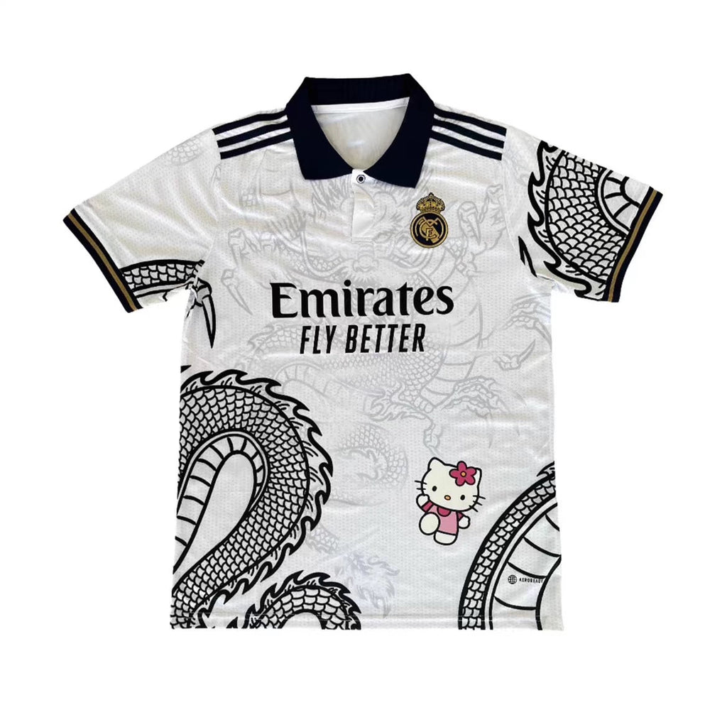 2025-26 Real Madrid Hello Kitty Polo White Dragon