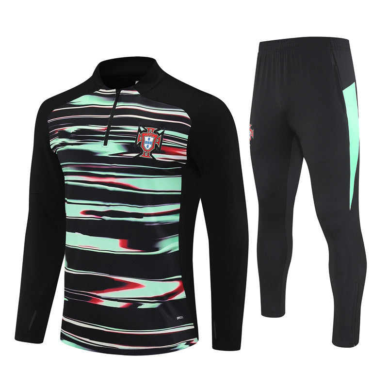 2025-26 Portugal Green and black camouflage pattern Training Suit