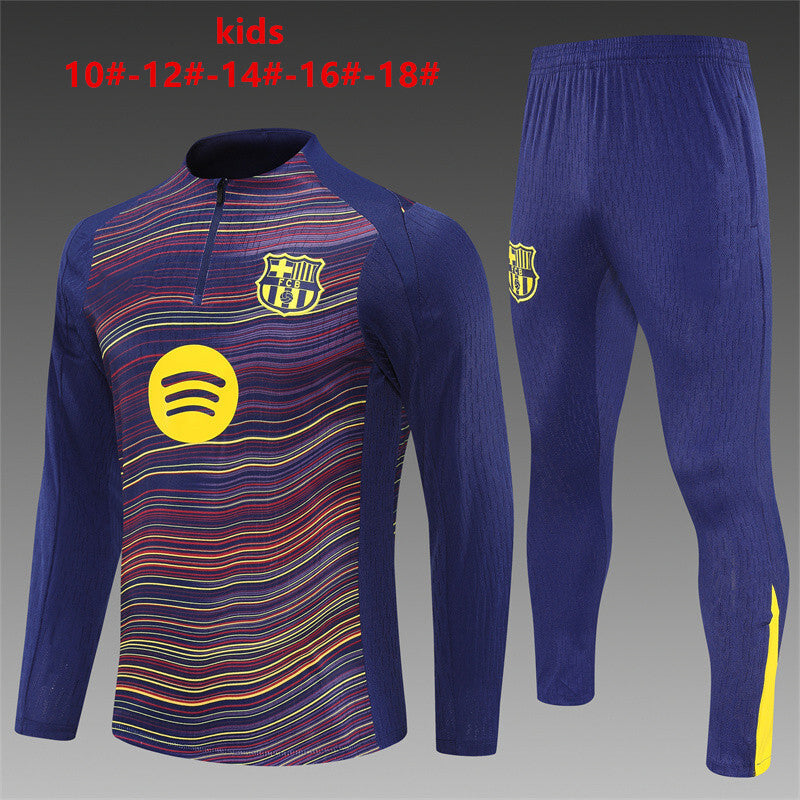 2025-26 Barcelona patrón de camuflaje amarillo y azul Niños 10-18