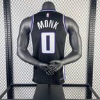 NBA 2024-25 Kings Auswärtstrikot schwarz Nr. 0 Monk